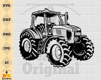 Farm Tractor SVG: Farmer Clipart, Cut Files (Digital Download)
