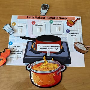 Gra w sekwencję historii o zupie dyniowej: Terapia logopedyczna dla uczniów szkół domowych (do pobrania w formacie PDF)