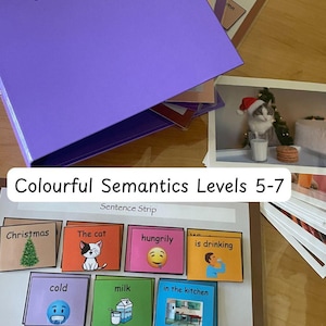 Partie préscolaire de construction de phrases d'orthophonie pour l'apprentissage visuel, sémantique colorée niveaux 5-7, aides visuelles pré-écriture pour l'école à la maison