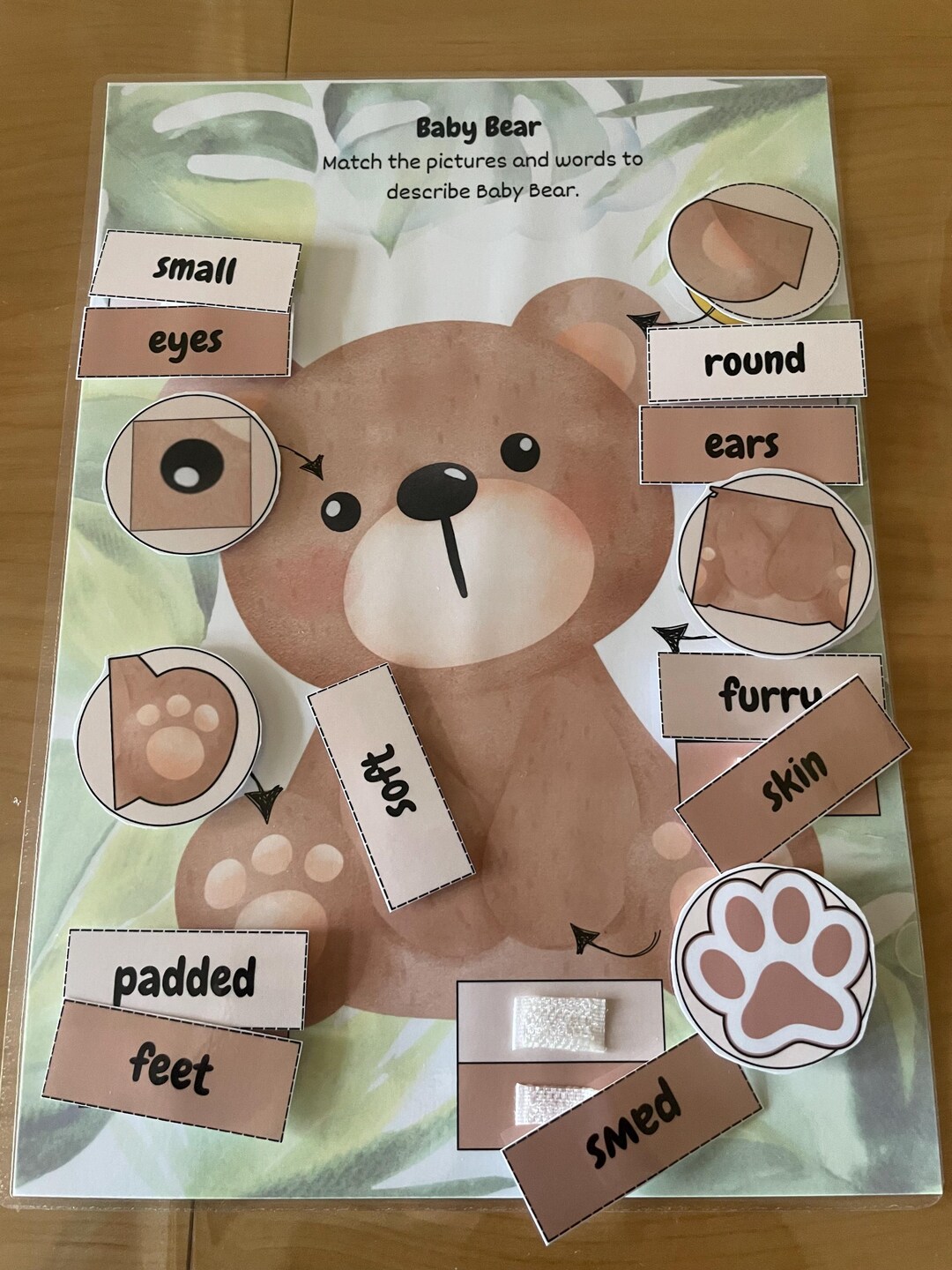 Baby Bear Character Description Printable: Goldilocks Montessori