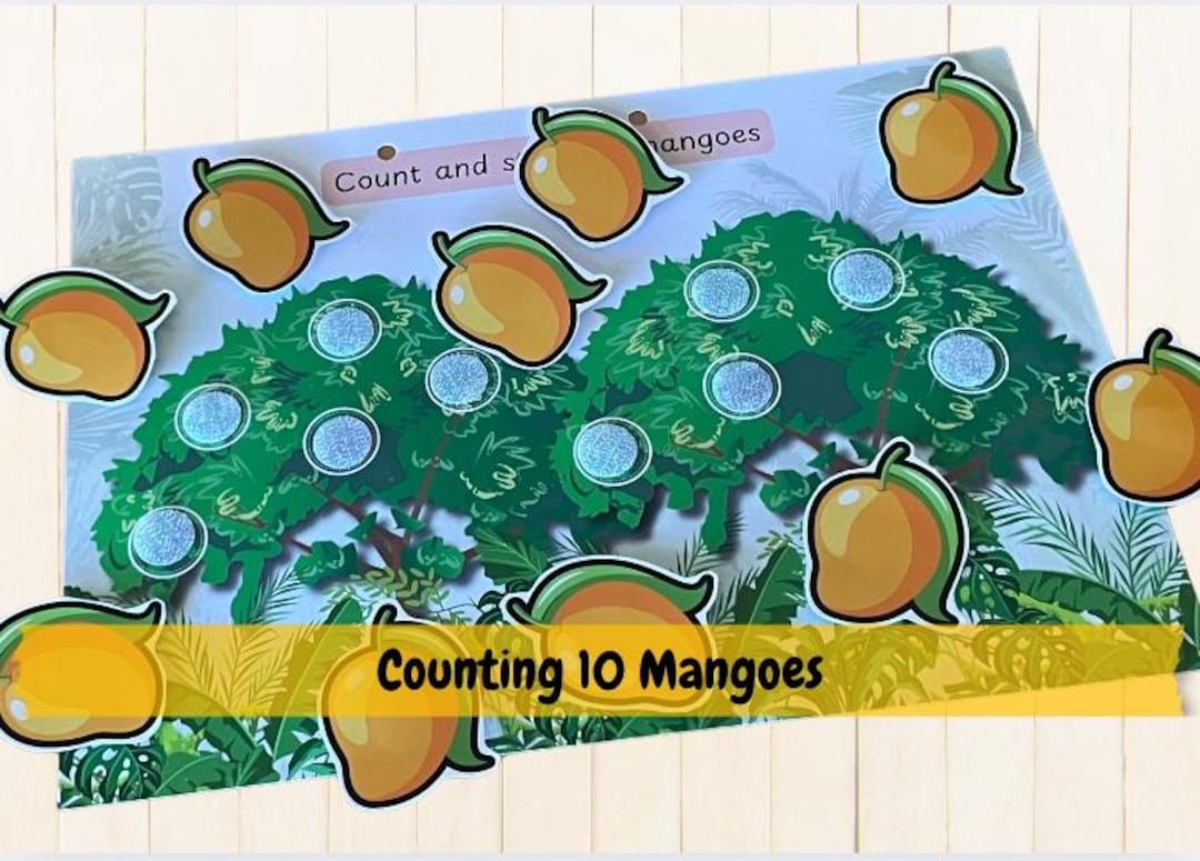 Preschool Counting Mangoes Printable: Montessori Homeschool Activity ...