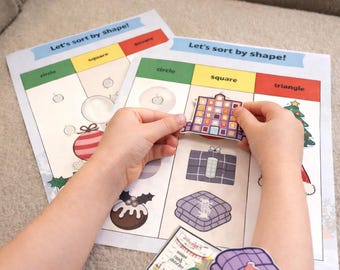 Winter Shape Matching Activity for Toddlers | Preschool Printable Game | Learn Shapes Through Play | EYFS