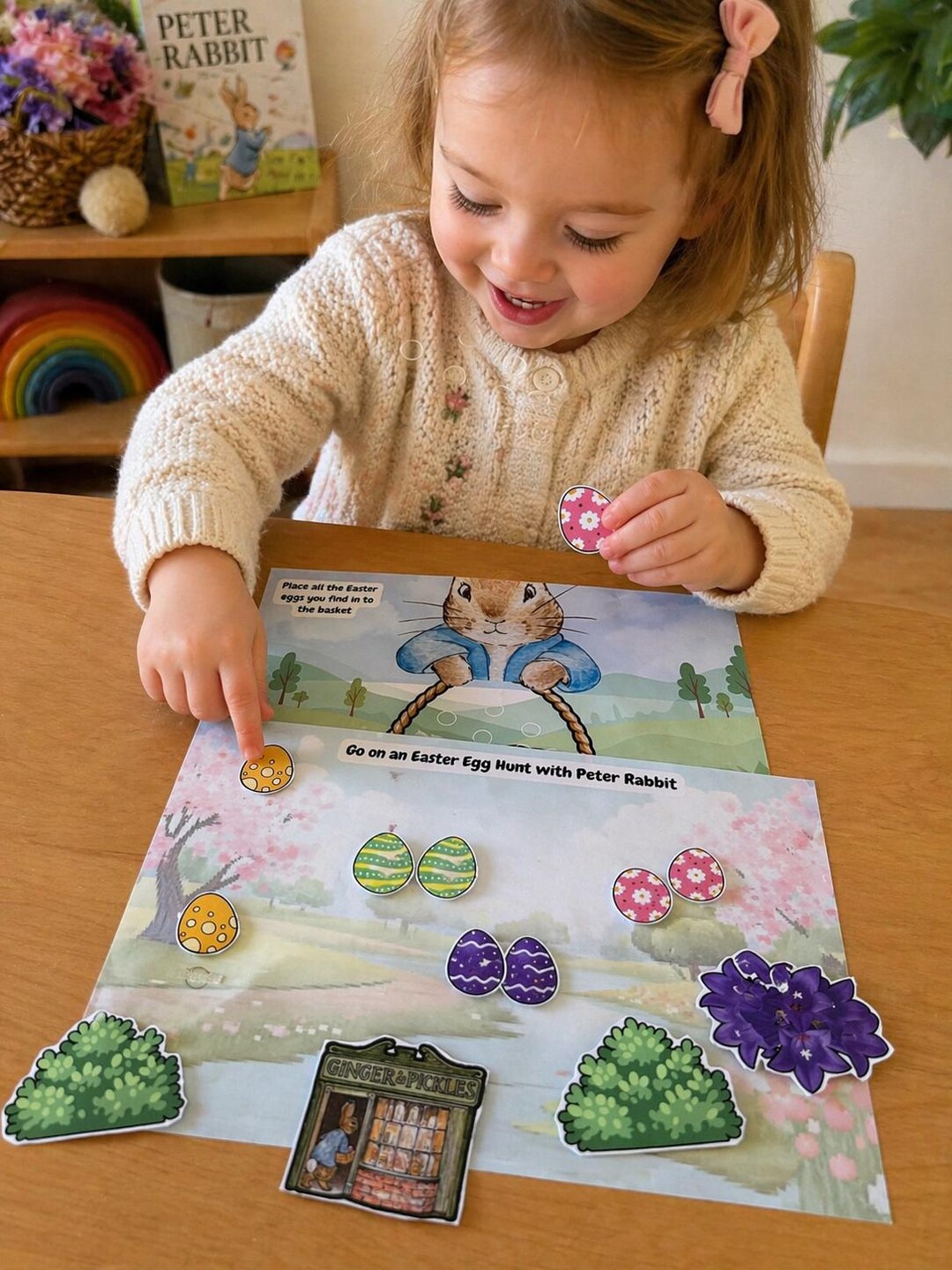 Peter Rabbit Easter Egg Hunt Counting Activity | Preschool Maths ...