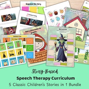 Story-Based Preschool Literacy Printables: Kindergarden Speech Therapy Activities (Digital Download)