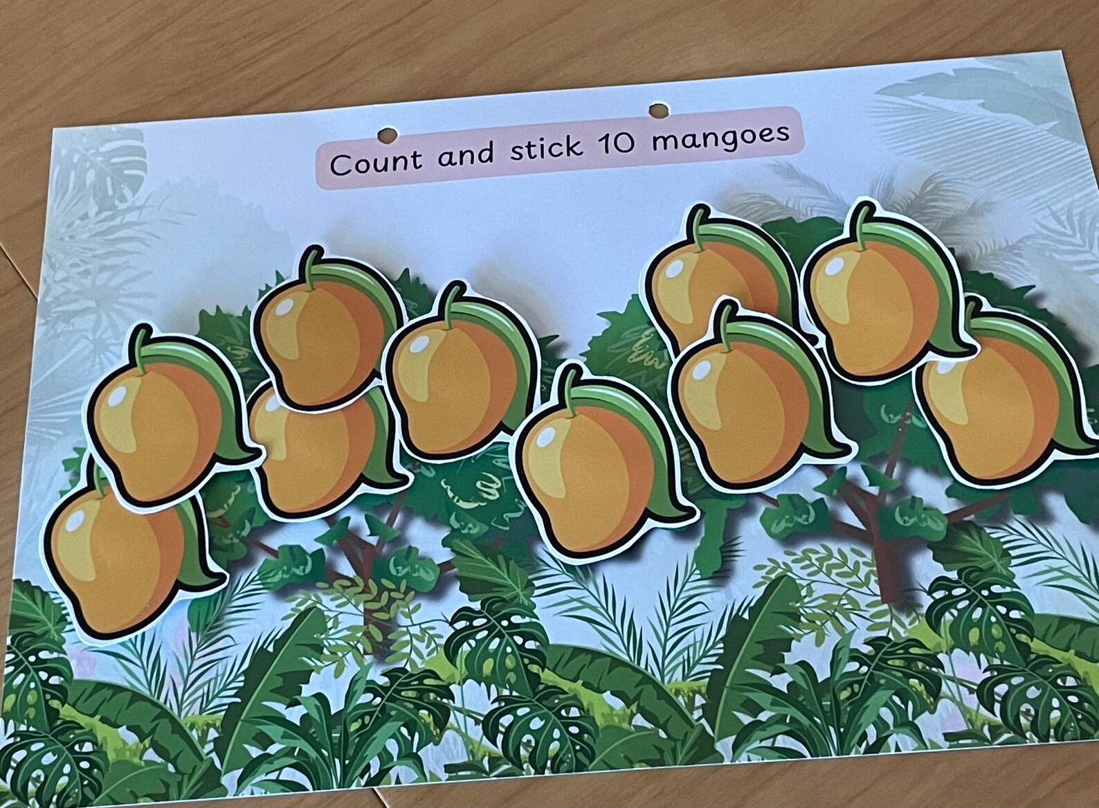 Preschool Counting Mangoes Printable: Montessori Homeschool Activity ...