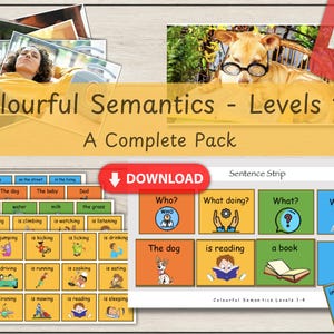 Colourful Semantics Printable: Speech Therapy, Sentence Building (Digital Download)