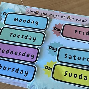 Days of the Week Matching Activity: Preschool Printable (PDF Download) Ages 3-6