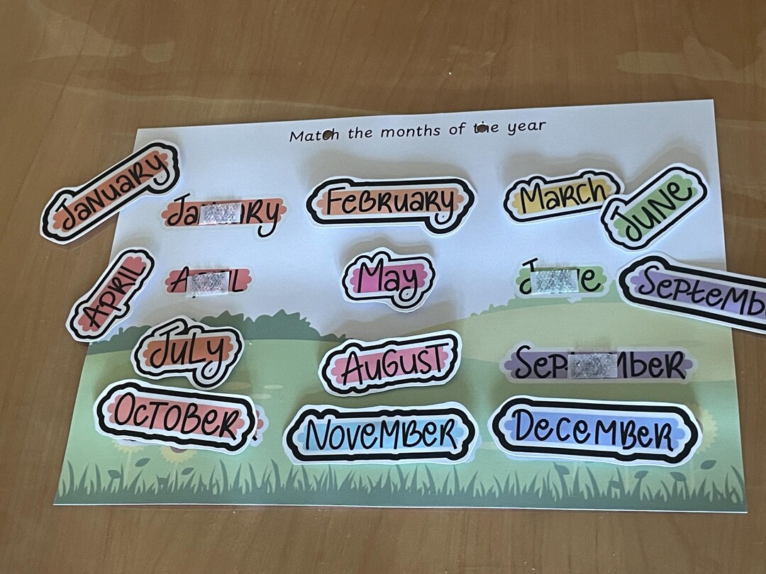 Months of the Year Matching Activity for Preschool Calendar ...