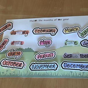 Months of the Year Matching Activity: Preschool Calendar Printable (PDF Download)