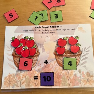 Apple Number Bonds Printable: Autumn Math Activity for Preschool ...