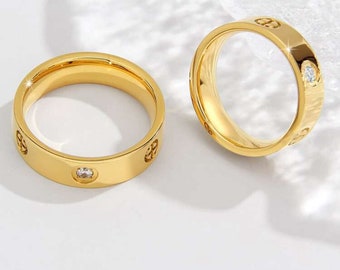 Gold Ring - Diamanten Ring - Diamanten Ring - Gold Ring - Ehering - Ehering - Ring für Frauen - Geschenk für sie - Valentinstag