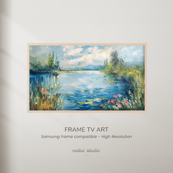 Peinture Claude Monet pour Tv frame Samsung | Peinture Impressionniste | Téléchargement numérique | Art cadre TV Samsung | Nymphéas