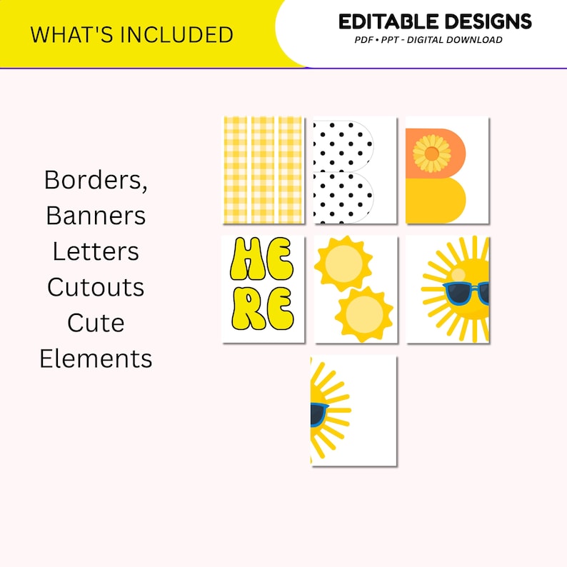 Summer Bulletin Board Kit: Here Comes the Sun Classroom Decor (digital ...
