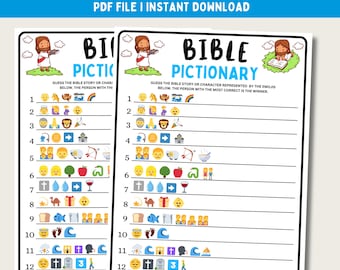 Bible Emoji Pictionary Game, Fun Bible Study Activity for Kids, Teens ...