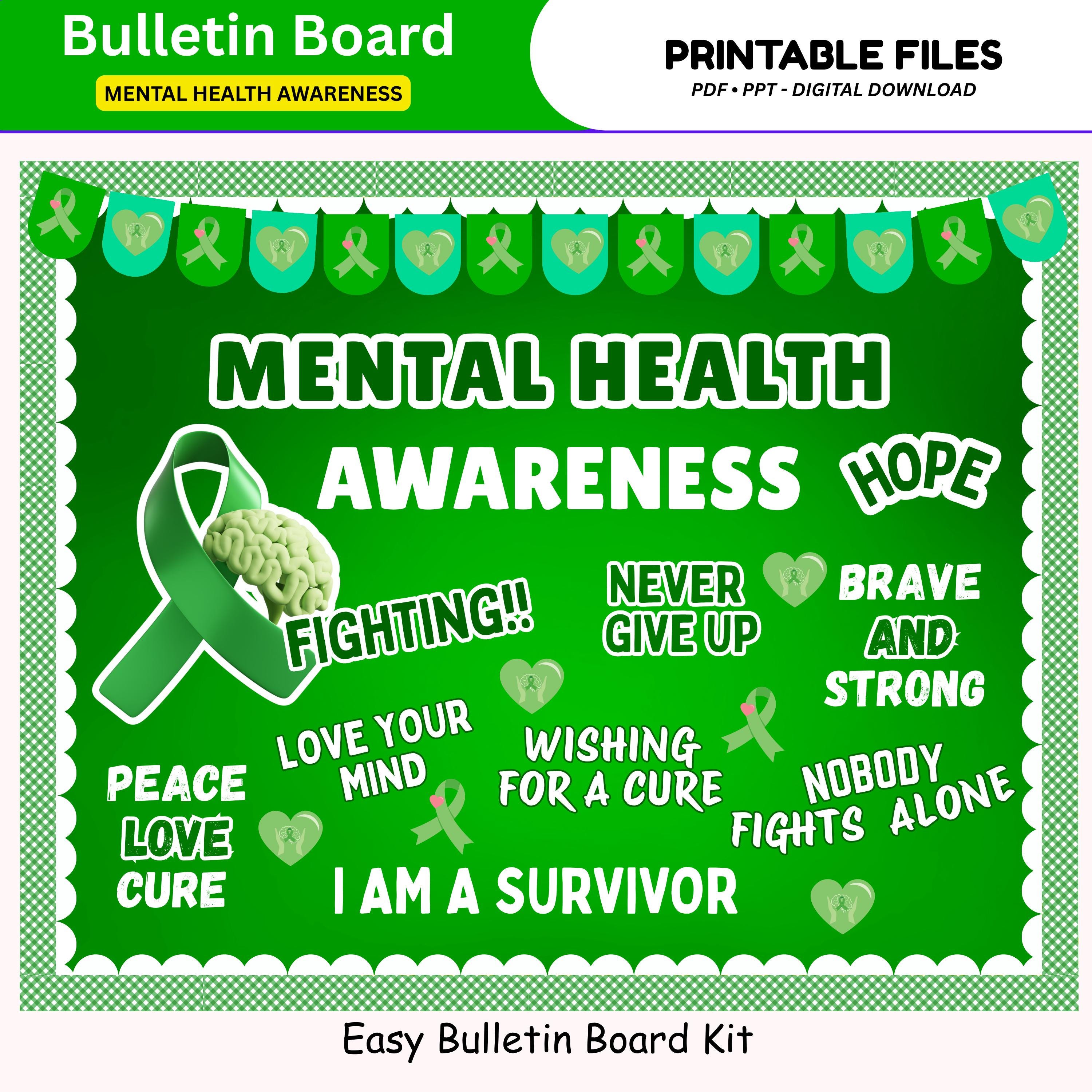 Mental Health Awareness Bulletin Board Kit: Motivational Classroom ...