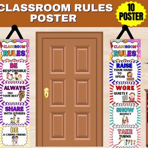 Classroom Rules Posters |Classroom Decor | Behavior Rules |Teacher Resources |Classroom Agreements Bulletin Board for School Rules