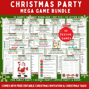 50 Christmas Games Bundle | Printable Holiday Party Games (PDF) - Etsy