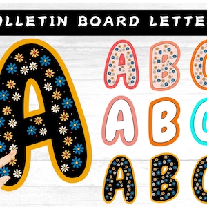 Bulletin Board Letters| Classroom Display Lettering Pack| Elementary Classroom| Classroom Headers I  A - Z Letters and Numbers, Retro Decor