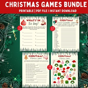 Printable Christmas Games Bundle | Family Holiday Party (PDF) - Etsy