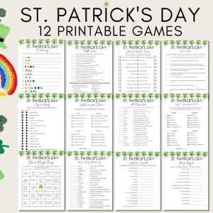 Simple St Patricks Day Games Printable St Patrick&#39;s Day Games St. Patricks Day Table Decor St Patricks Day Games for Kids and Adults
