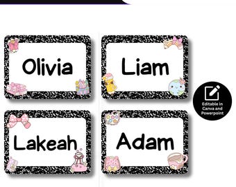 Back to School Desk Name Tags: Editable Classroom Labels (PDF, PPT Download)
