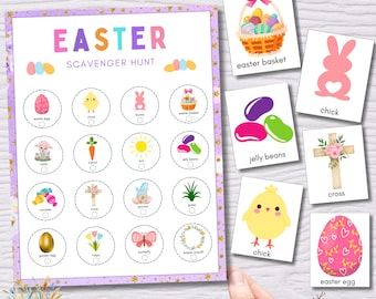 Ausdruckbare Schnitzeljagd zu Ostern, Frühlingsschatzsuche (Instant Download)