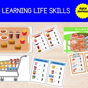 Attività di abilità di vita, Gioco di abilità di vita, Attività di acquisto, Bambini che imparano abilità di vita, Set di pratica di abilità di vita, Abilità di vita prescolare