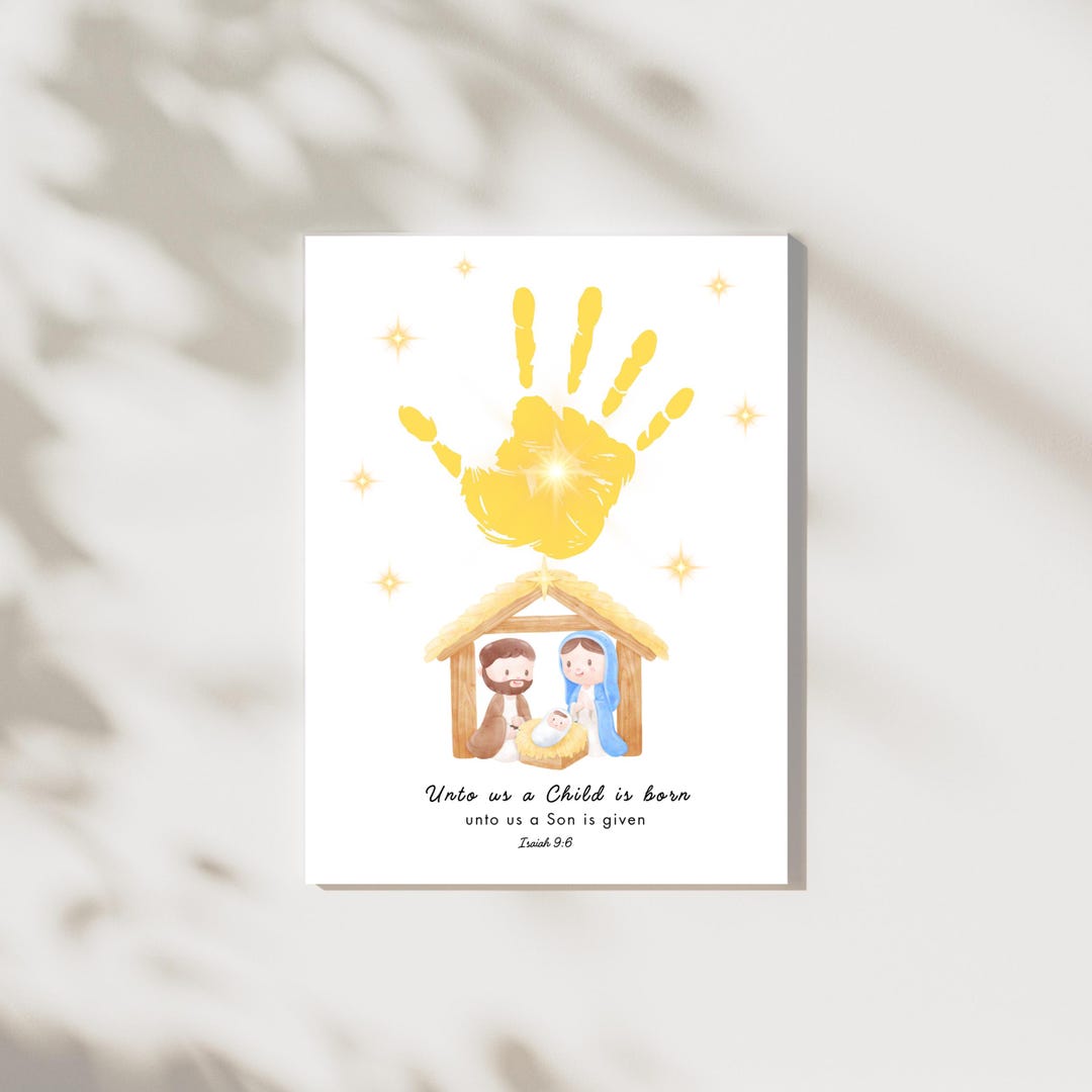 Nativity Handprint Art, Sunday School Christmas Craft (printable) - Etsy