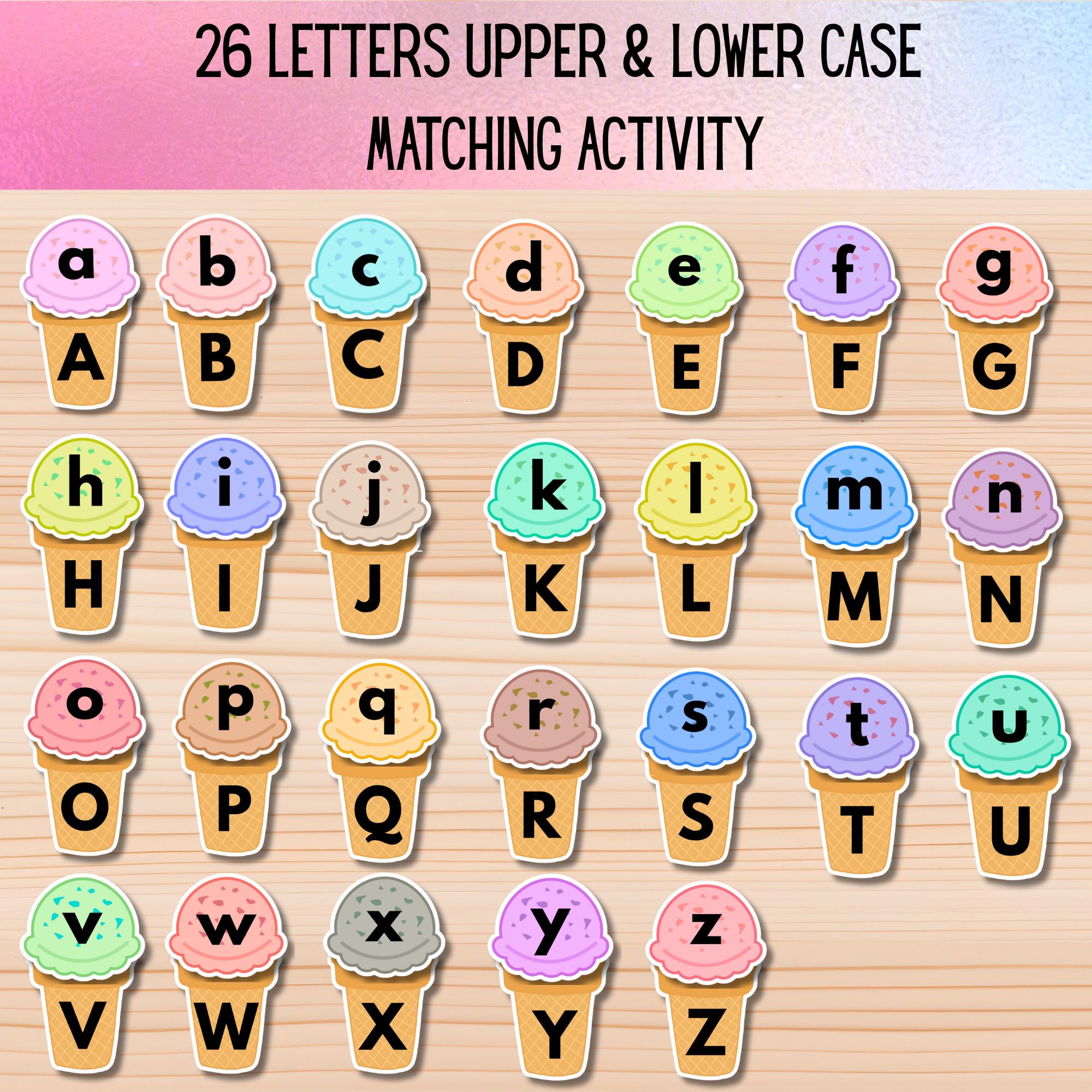 Ice Cream Alphabet Matching Game, Preschool Printable (digital Download ...