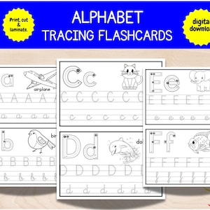 ABC Phonics Tracing Cards  Flash Cards Phonics Alphabet Tracing with Free 0-10 Number Tracing Preschool Kindergarten Handwriting and Phonics