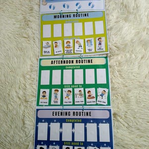 Boy Daily Routine Chart Printable, Morning, Afternoon, Evening Bedtime ...