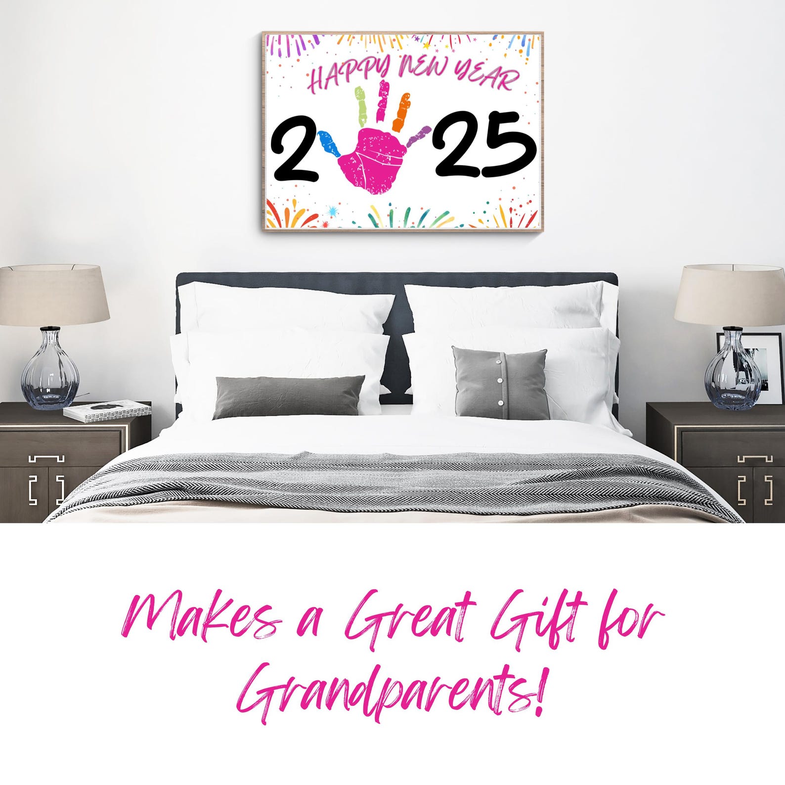 NEW YEAR Handprint Craft for Kids, Keepsake 2025, Happy New Year's Eve ...