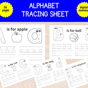 26 ABC Phonics Tracing Pad. Preschool- Kindergarten Handwriting and Phonics I Kindergarten Letter Tracing I Kid Tracing Pad