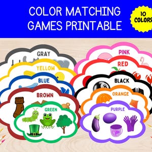 Color Matching Activity, Busy book for Kids, Printable Activity, Sorting Game for Preschool, Kids  Sorting Activity, Color Sorting Game