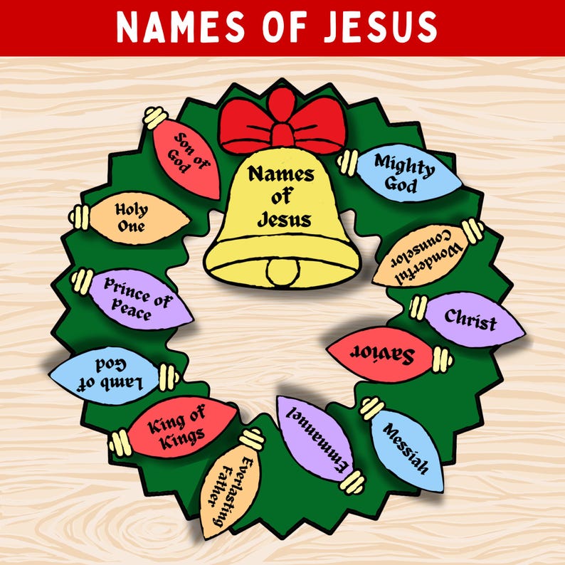 Christmas Bible Craft, Names of Jesus, Advent Activity (printable PDF ...