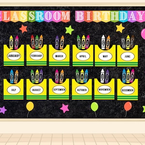 Crayon Bulletin Board Kit, Crayon Classroom Door Decor, Classroom Display, Classroom Display, Bulletin Board Kit, New School Year Decor