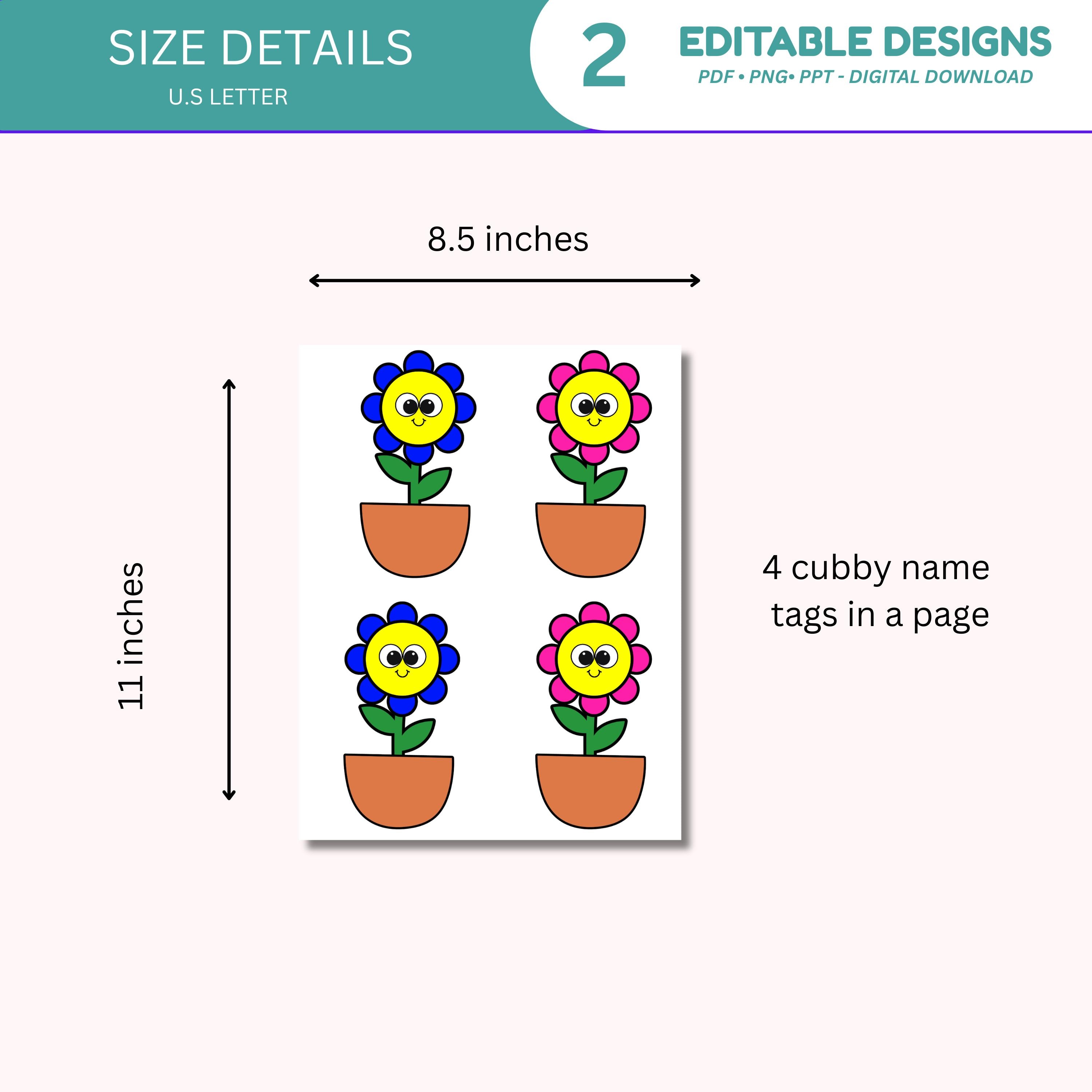 Springtime Cubby Labels Spring Flower Pot Cubby Name Tags: Editable Garden Classroom Labels ...