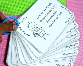 72 tarjetas didácticas de problemas de primer grado (PDF)