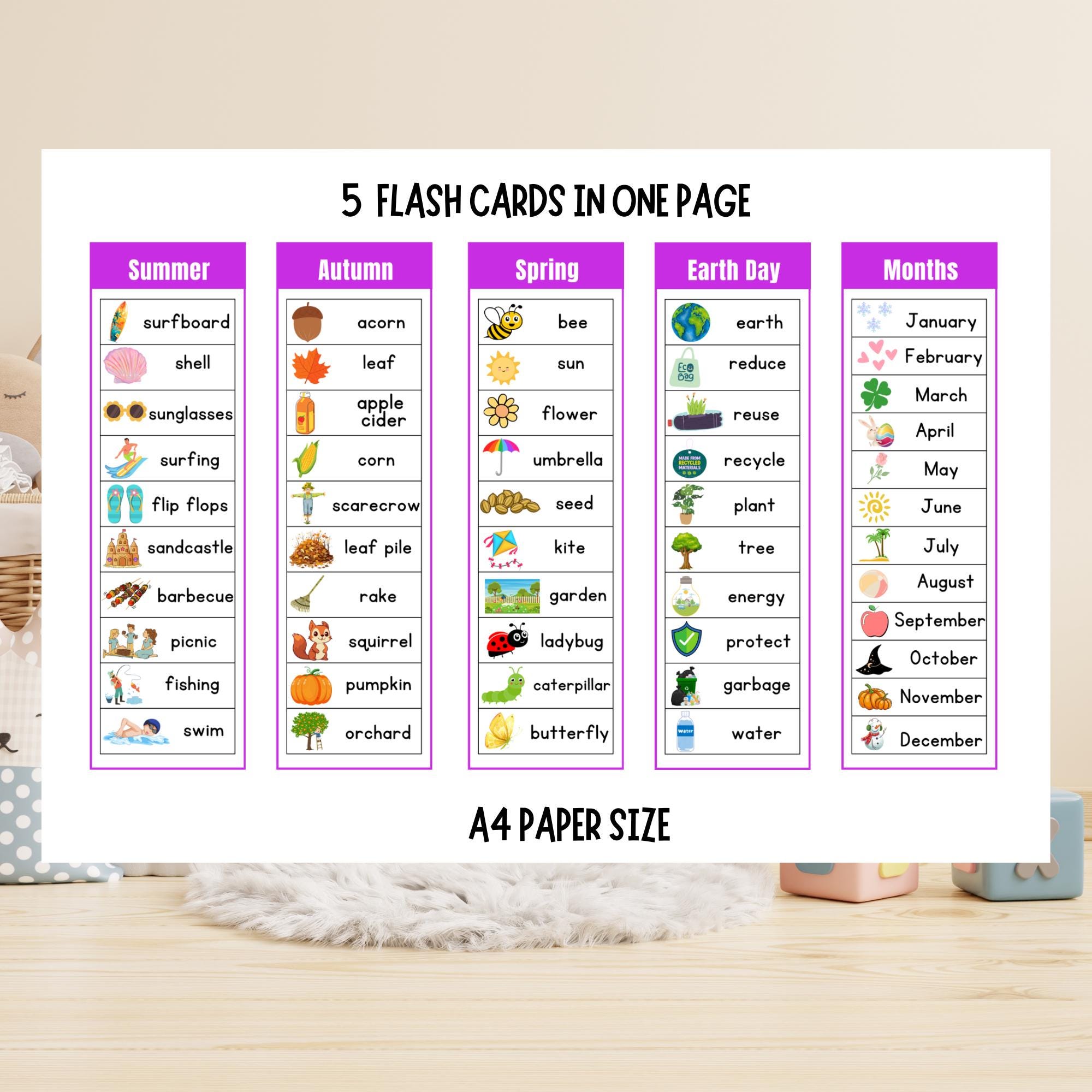 40 Themes Writing Center Flash Cards, English Sight Words Lists, Kids ...