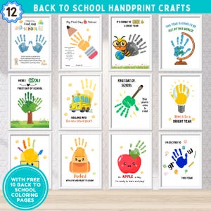 Back to School Handprint, First Day of School Craft Bundle, First Day of School Handprint Art, Preschool Kindergarten Keepsake Teacher