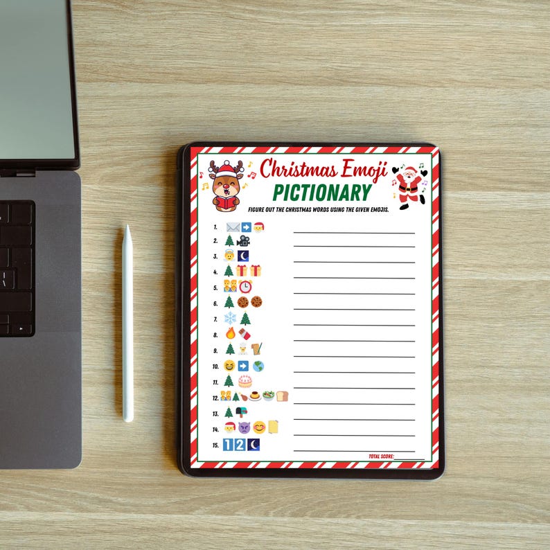 Christmas Emoji Pictionary Game | Printable Family Activity (digital ...
