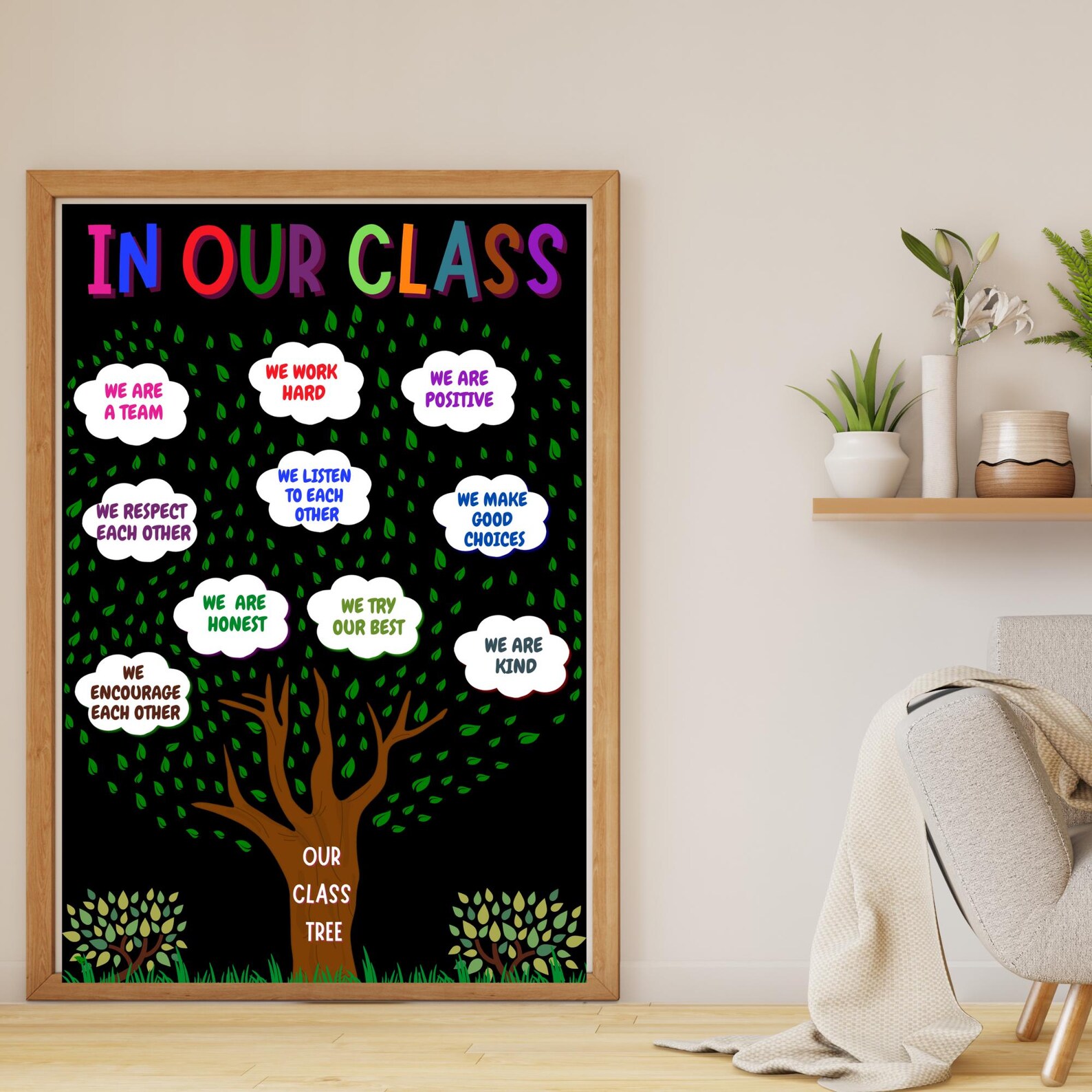 Classroom Rules Tree Poster | Printable Classroom Decor (digital ...