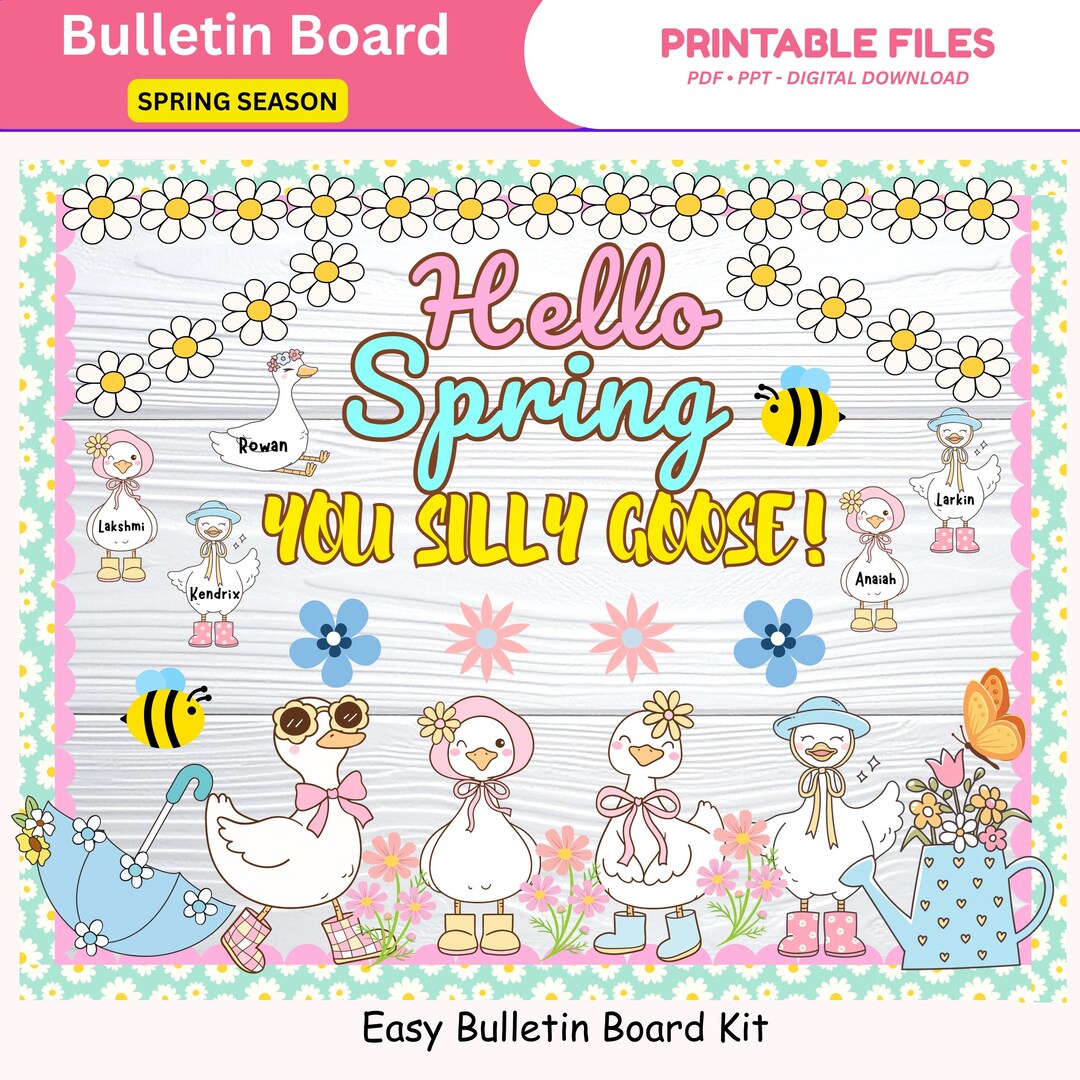 Spring Bulletin Board Kit Silly Goose Classroom Decor Printable ...