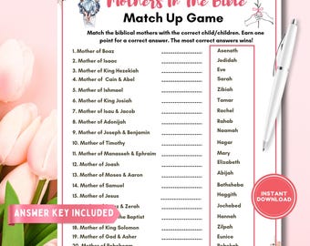 Mothers in the Bible Matching Game, Mother's Day Activity (Digital Download)
