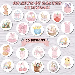 Ostern Aufkleber | Osteretiketten | Ostern Umschlag Aufkleber | Ostern Briefpapier | Osterhase Aufkleber | Osterkörbchen Aufkleber | Ostereier
