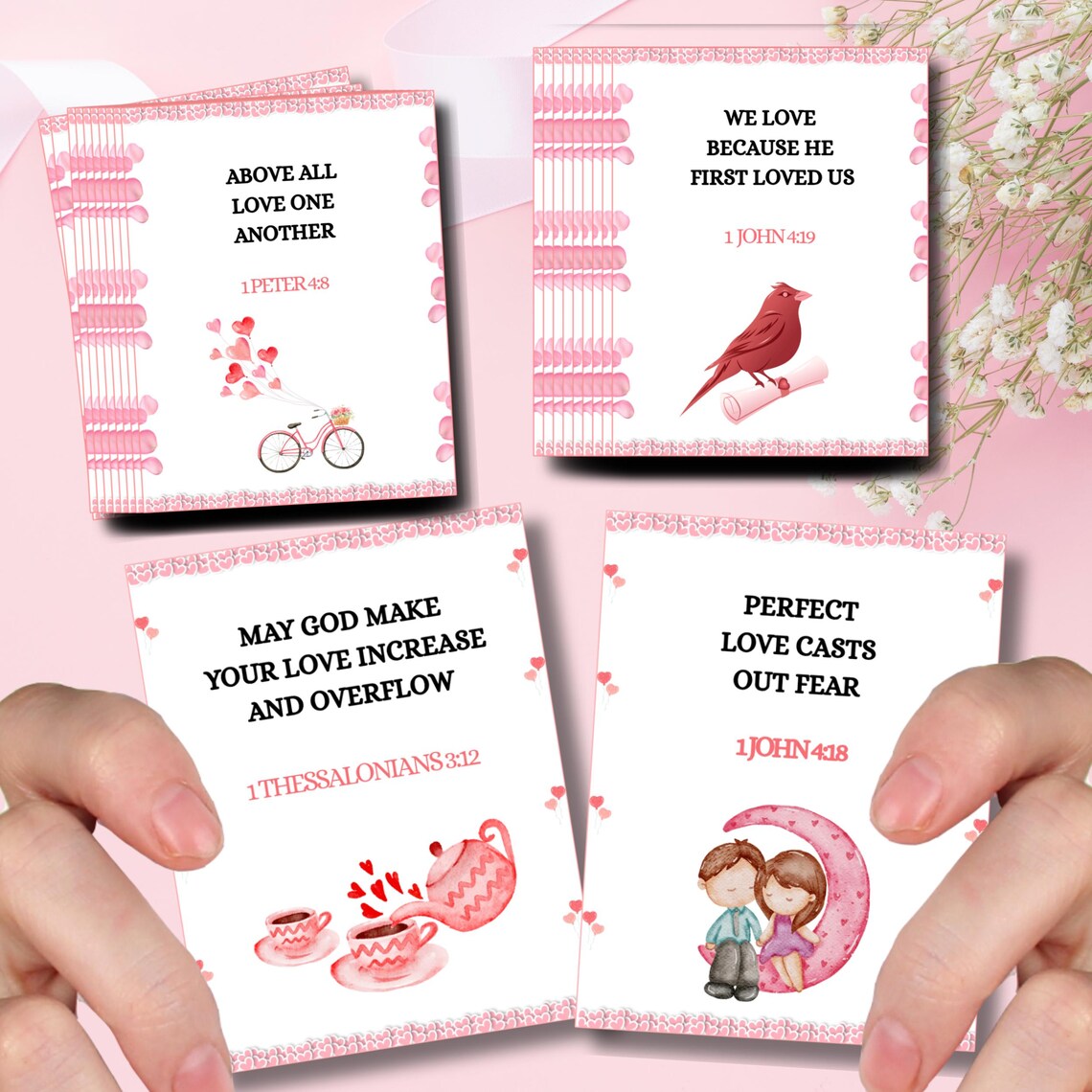 Love Bible Verse Cards | Christian Valentine's Scripture (printable) - Etsy