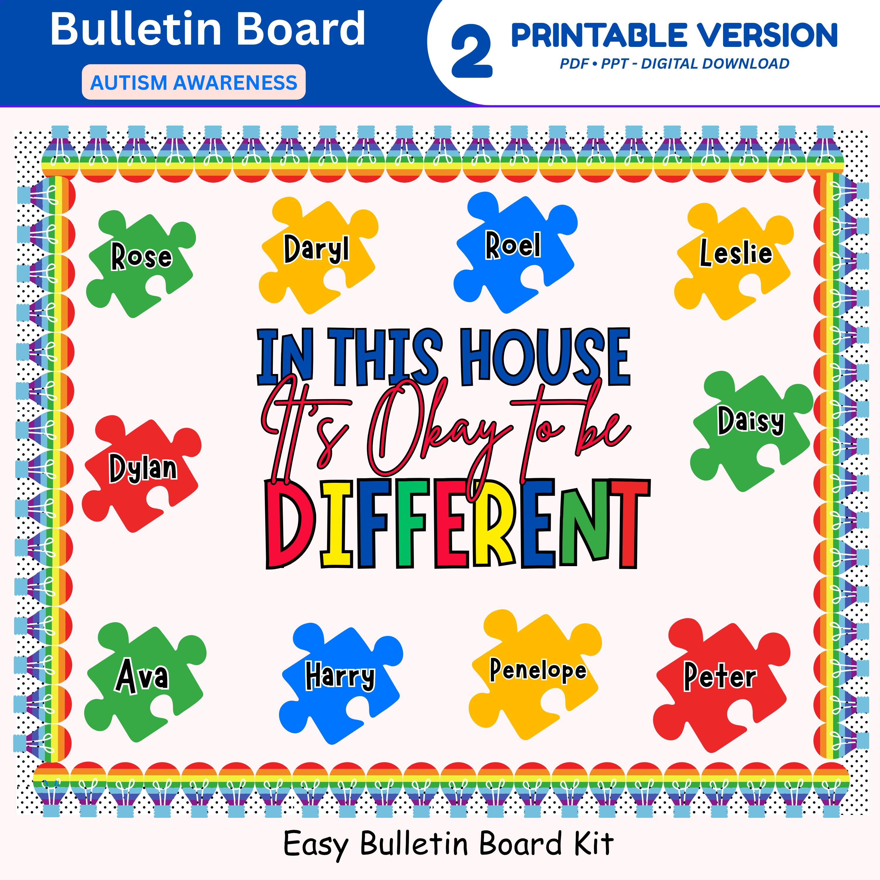 Autism Awareness Bulletin Board Kit: Special Education Classroom ...