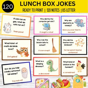 Blagues sur la boîte à lunch pour enfants, Notes à imprimer sur la boîte à lunch, Notes pour la rentrée, Blagues sur l'école, Devinettes pour enfants, Cartes de blagues sur la boîte à lunch, Blagues pour enseignant