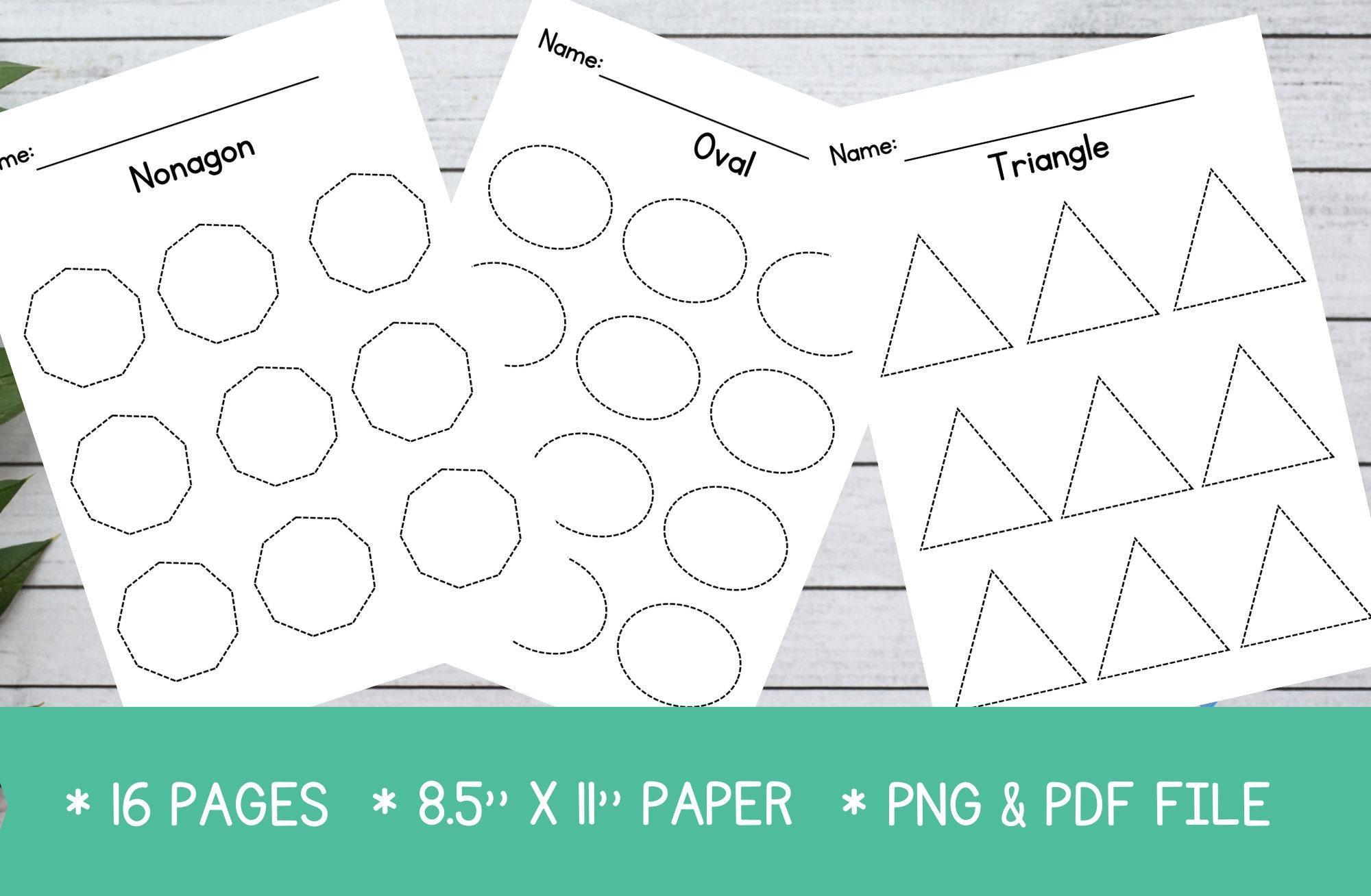 Shape Tracing Printable, Preschool Basic Shape Tracing, Shape Tracing