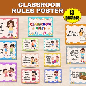 Règles de classe imprimables | Règlements de la garderie | Règles de la classe | Affiches sur les règles de classe en garderie Télécharger le PDF | Règles de comportement I Règles de pré-maternelle